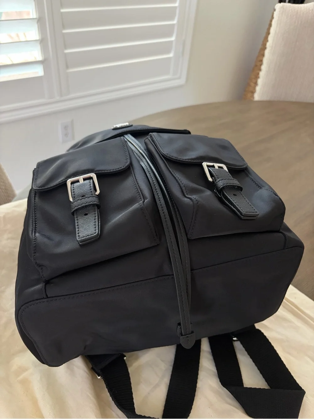 Tory Burch Virginia Nylon Flap Backpack Black